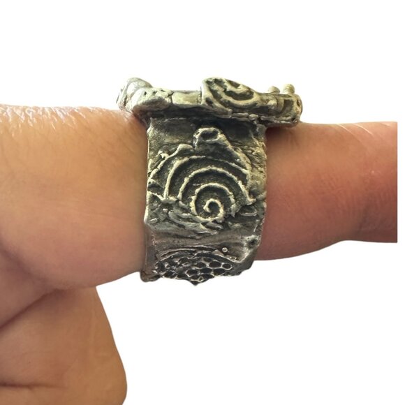 Hummingbird Hand Crafted Broken China China Ring & Silver Blend Boho-Metalwork - Picture 10 of 14